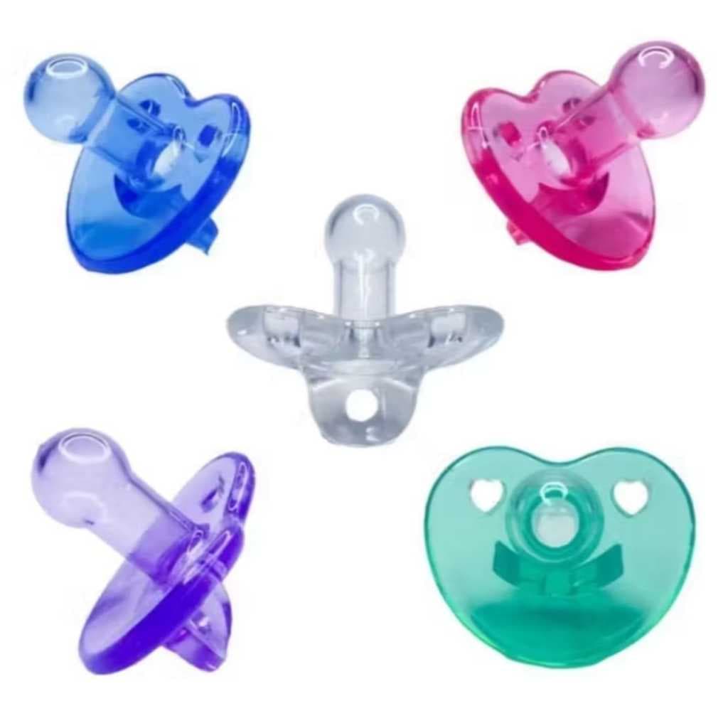 Kit 2 Chupetas 100% Silicone Redonda Mordedor Fase 2 +6m Tetê Tamanho 2 Menino e Menina
