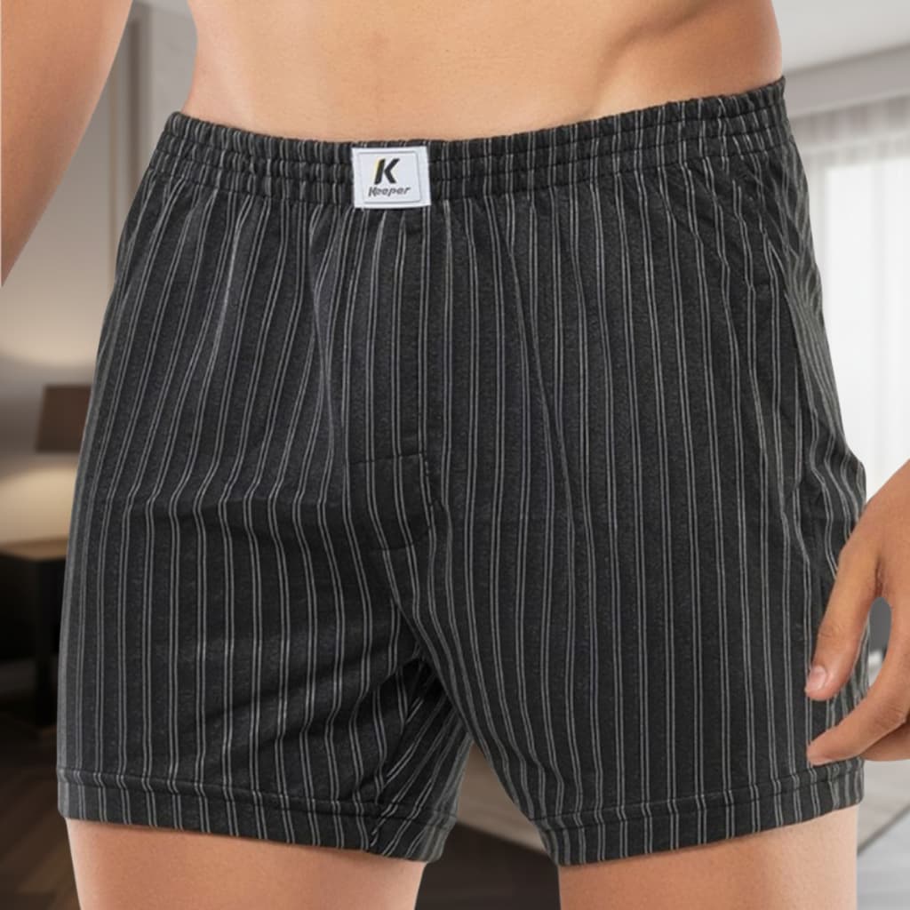 Cueca samba canção algodão e poliéster preta masculina malha short dormir pijama plus keeper