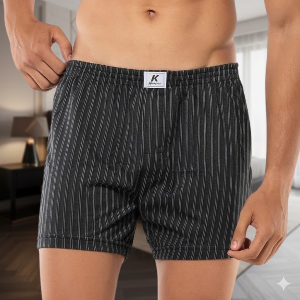 Kit 2 cuecas samba canção algodão e poliéster preta masculina malha short dormir pijama keeper