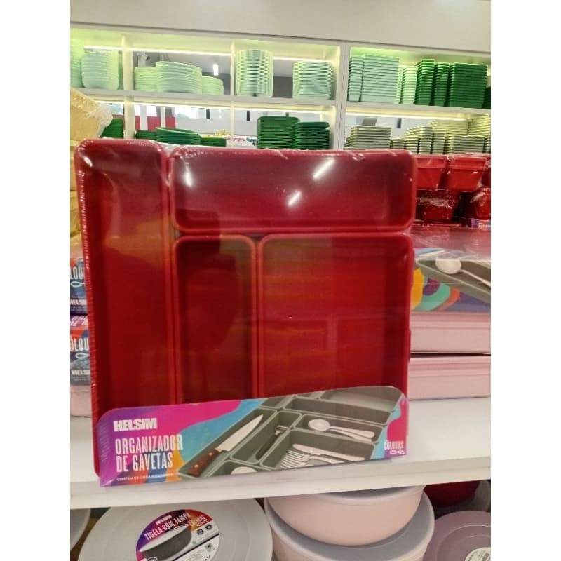 Organizador de Gavetas Helsim Colours Modular – Ajustável, Funcional e Estiloso kit 8 peças.