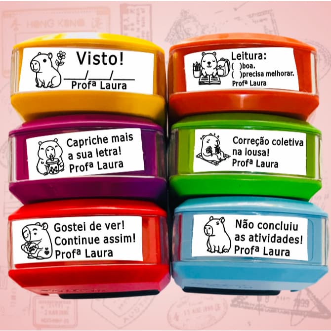 CARIMBO PEDAGÓGICO CAPIVARA PERSONALIZÁVEL