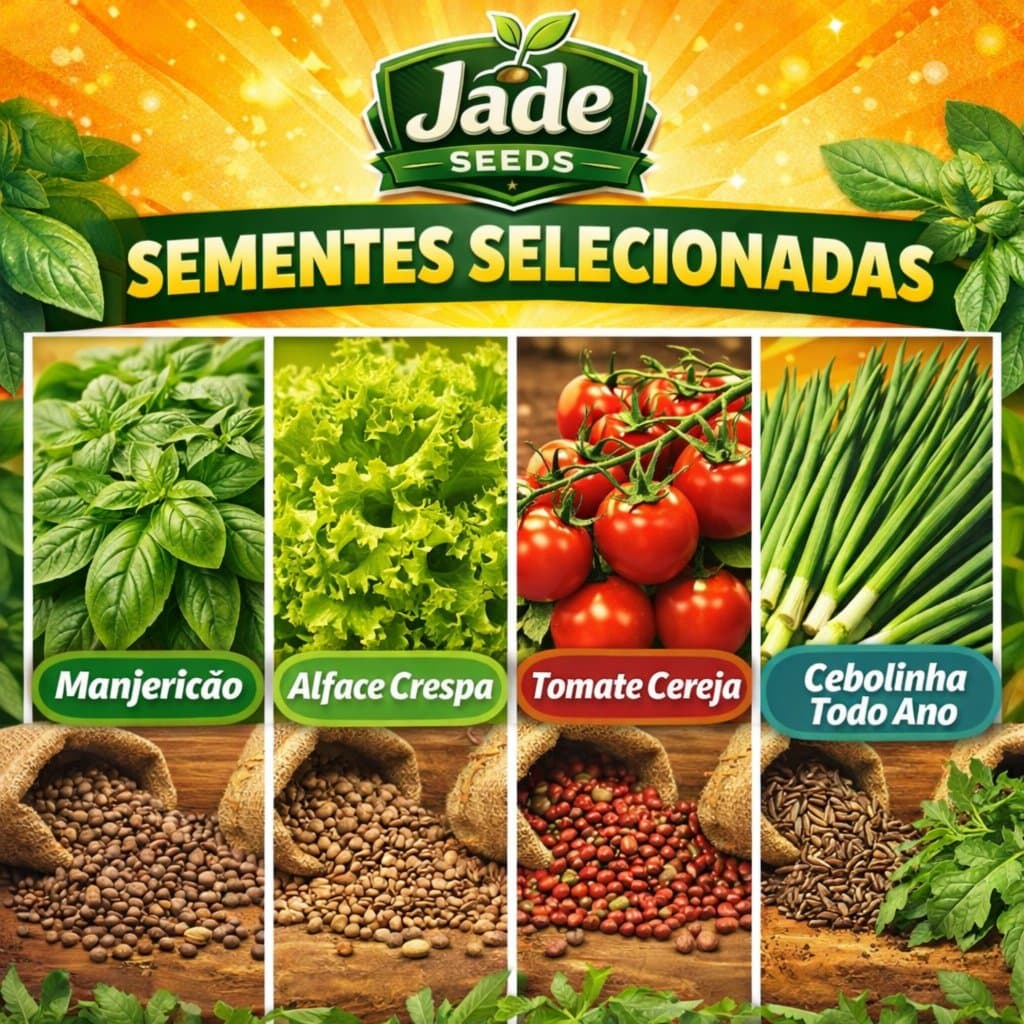 Horta em Casa 4 Tipos De Sementes Hortaliças Orgânicas - Salada Gourmet  Guia de Plantio