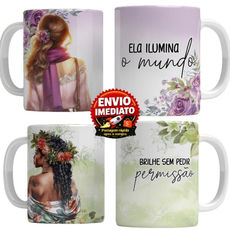 Caneca Cerâmica 325ml Frase Motivacional Amizade Amiga Diversos Modelos