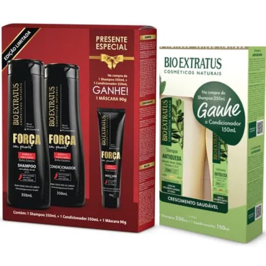 BIO EXTRATUS KIT ANTIQUEDA & FORÇA (FORÇA COM PIMENTA E JABORANDI)