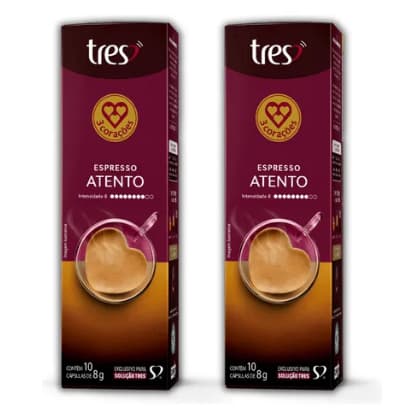 Kit com 20 Cápsulas Café Expresso 3 Três Corações Atento - Envio Imediato