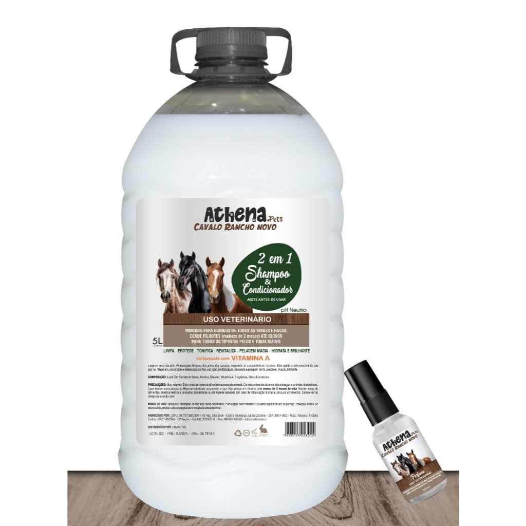 Shampoo Condicionador Para Cavalos Forte Cavalos de Raça Citronela 5 Lit. 2 Em 1+ Colonia presente/PetShop Profissional