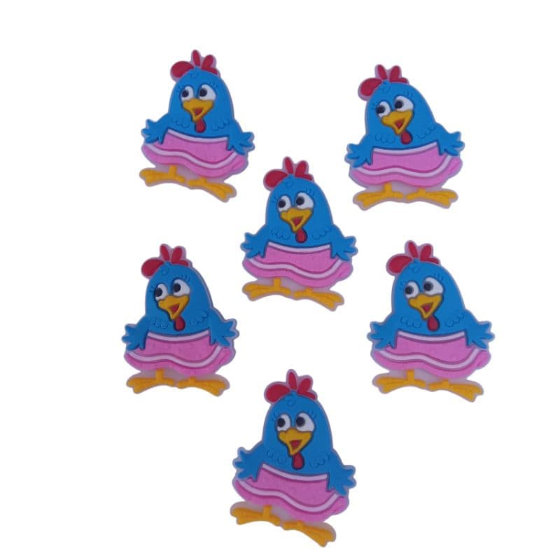 kit 6 unidades aplique Emborrachado Infantil galinha pintadinha Fofo Artesanato Laceira Laços