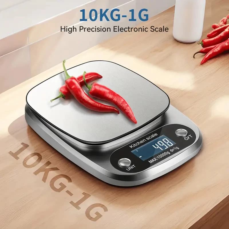 Balança Digital Cozinha De Aço Inoxidável 10kg/1g Teclado Balança De Cozinha Balança De Alimentos Balança De Comida