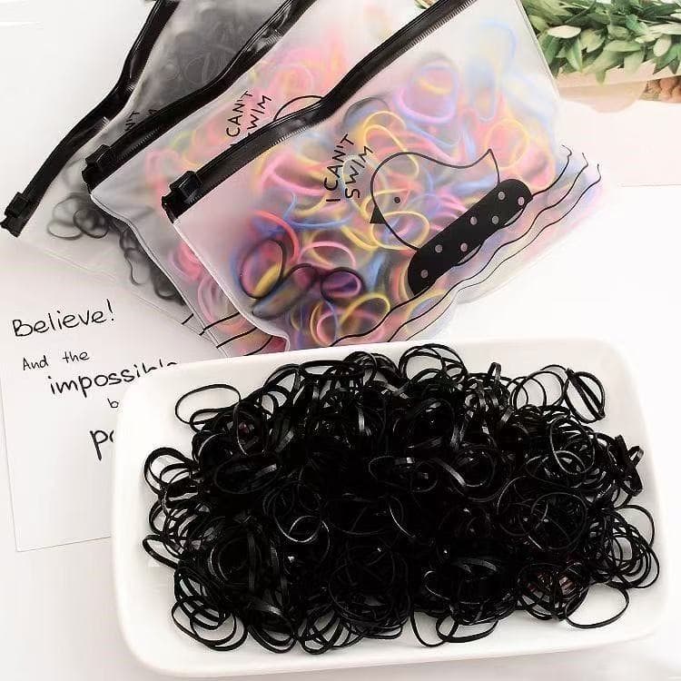 Super Kit de 500/1000/2000 Elásticos de Cabelo - Diversidade de Cores e Estilos para Uso Diário e Profissional
