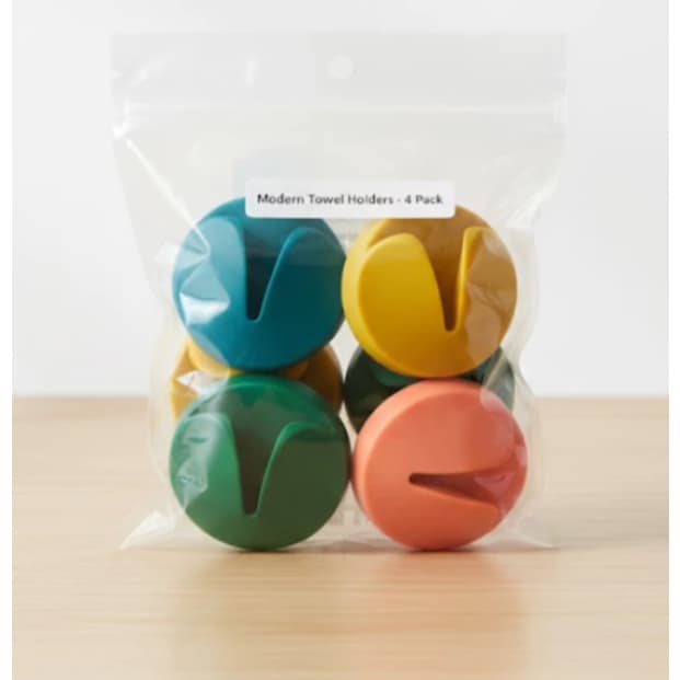 Kit com 4  gancho para cabides Snag Scrubs Toalhas Pano de Prato Cores Variadas