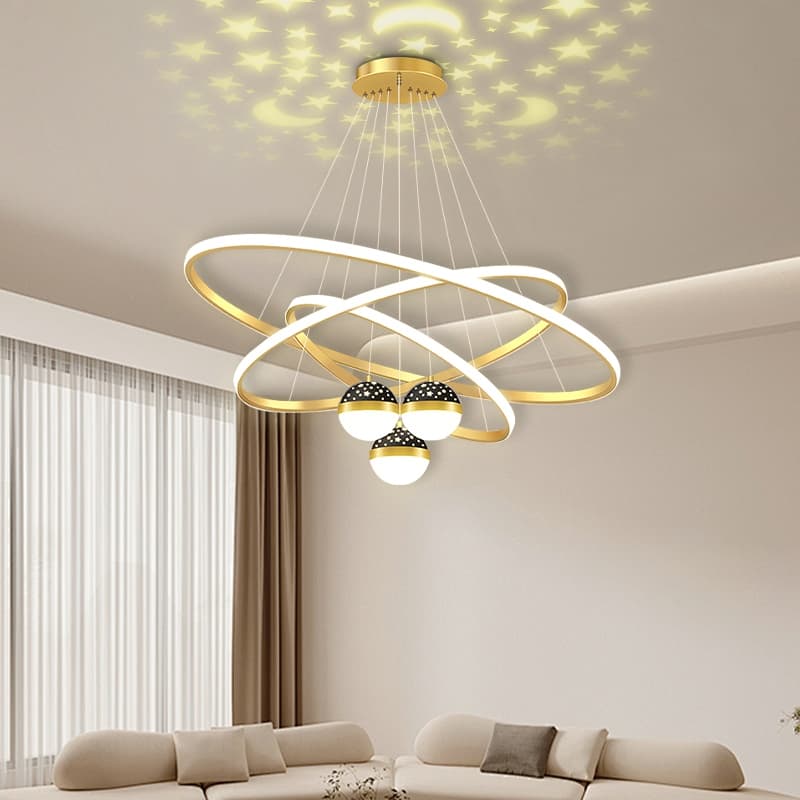Lustre de Teto Nórdico de Luxo 1 Luz 3 Cores para Sala de Estar e Sala de Jantar Bar