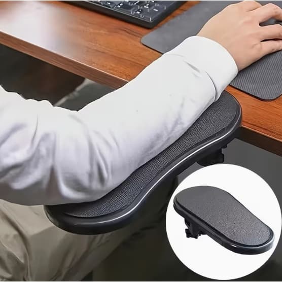 Apoio Ergonômico Para Antebraço Com Fixação Em Mesa De Gamer Computador Notebook Preto