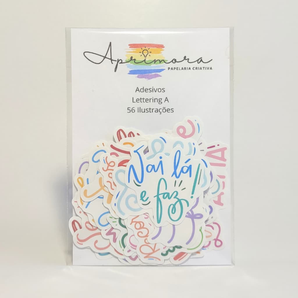 Adesivos Lettering A - 56 Ilustrações diferentes - Etiqueta Planner Scrapbook Agenda Sticker Caderno