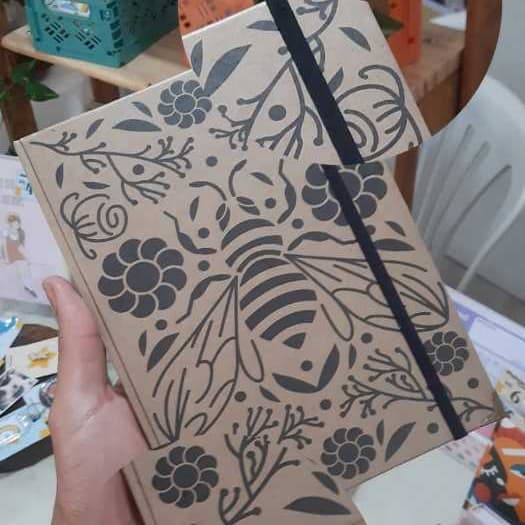 Caderno Artesanal Brochura com Capa dura para anotações e rascunho A5 15x20cm