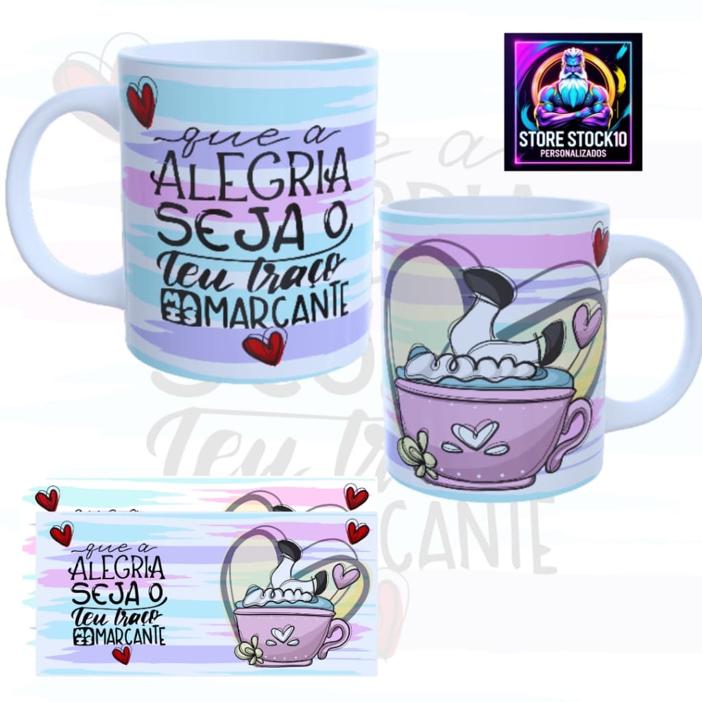Caneca Personalizada Princesa Motivada Frase Que Alegria Seja o Teu Traço Mais Marcante