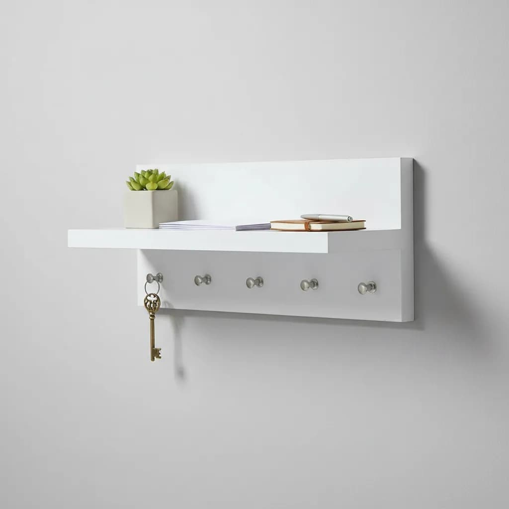 Porta Chave De Parede Organizador Com Prateleira Mdf