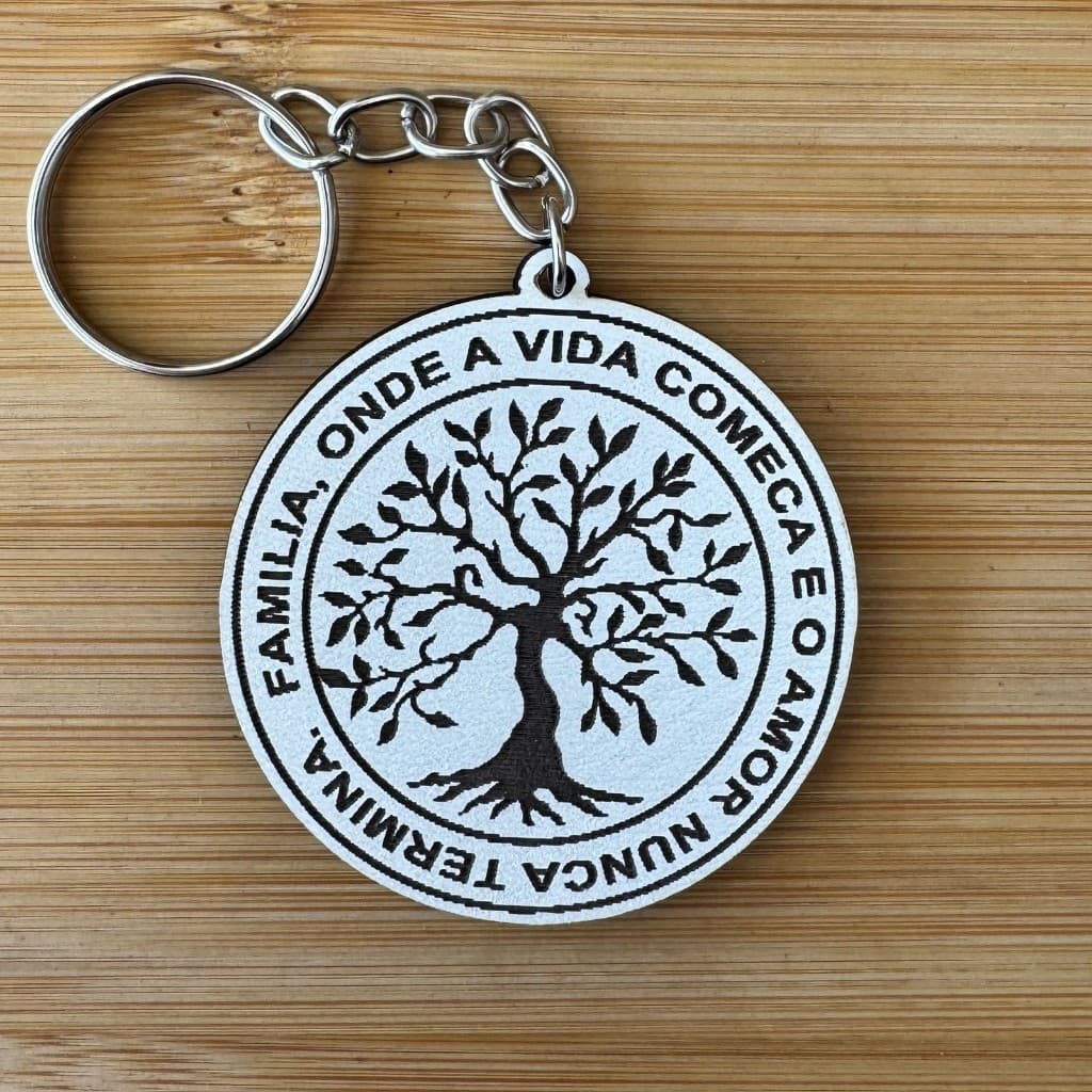 Kit Chaveiros Árvore da Vida Cristã MDF – Família Onde a Vida Começa – Ministério Igreja Personalizado MDF
