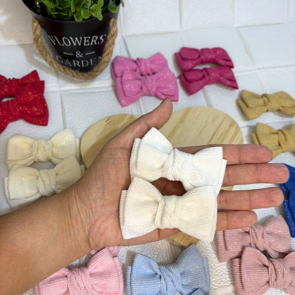 Laços de cabelo infantil Branco Luxo