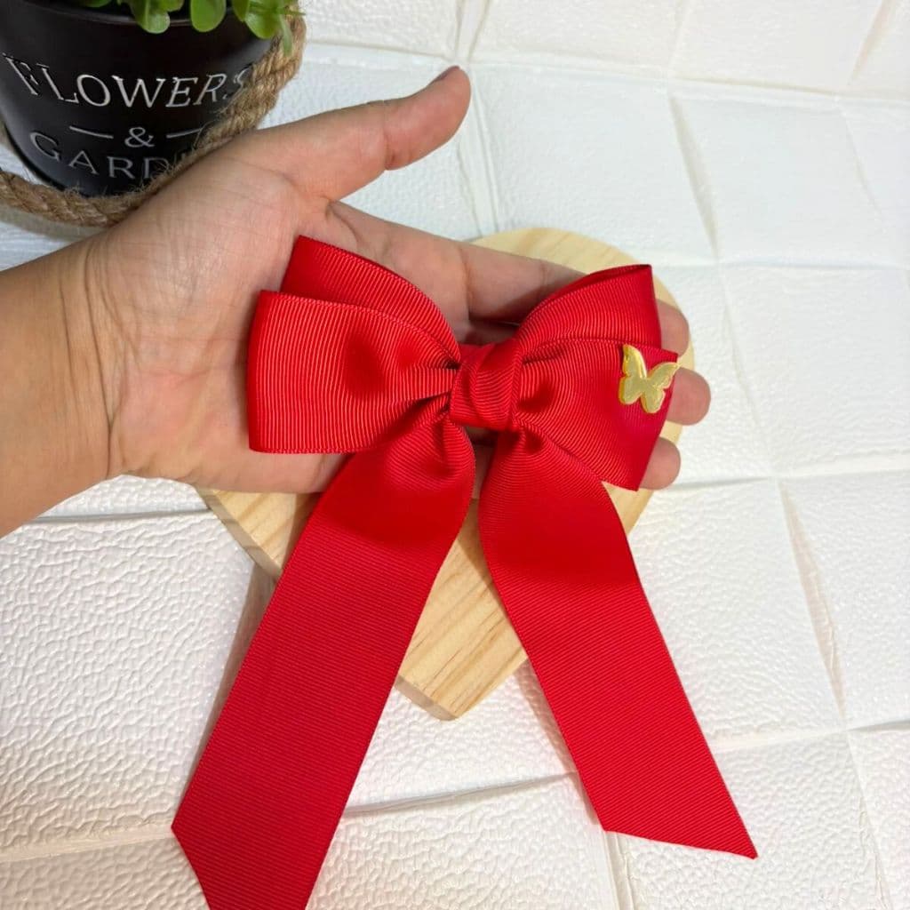 Laços de Cabelo Infantil Luxo Vermelho daminha