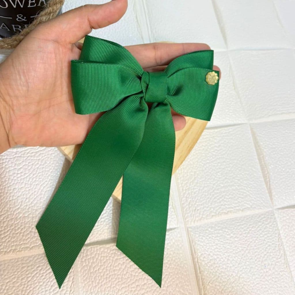 Laços de Cabelo Infantil Luxo Verde daminha