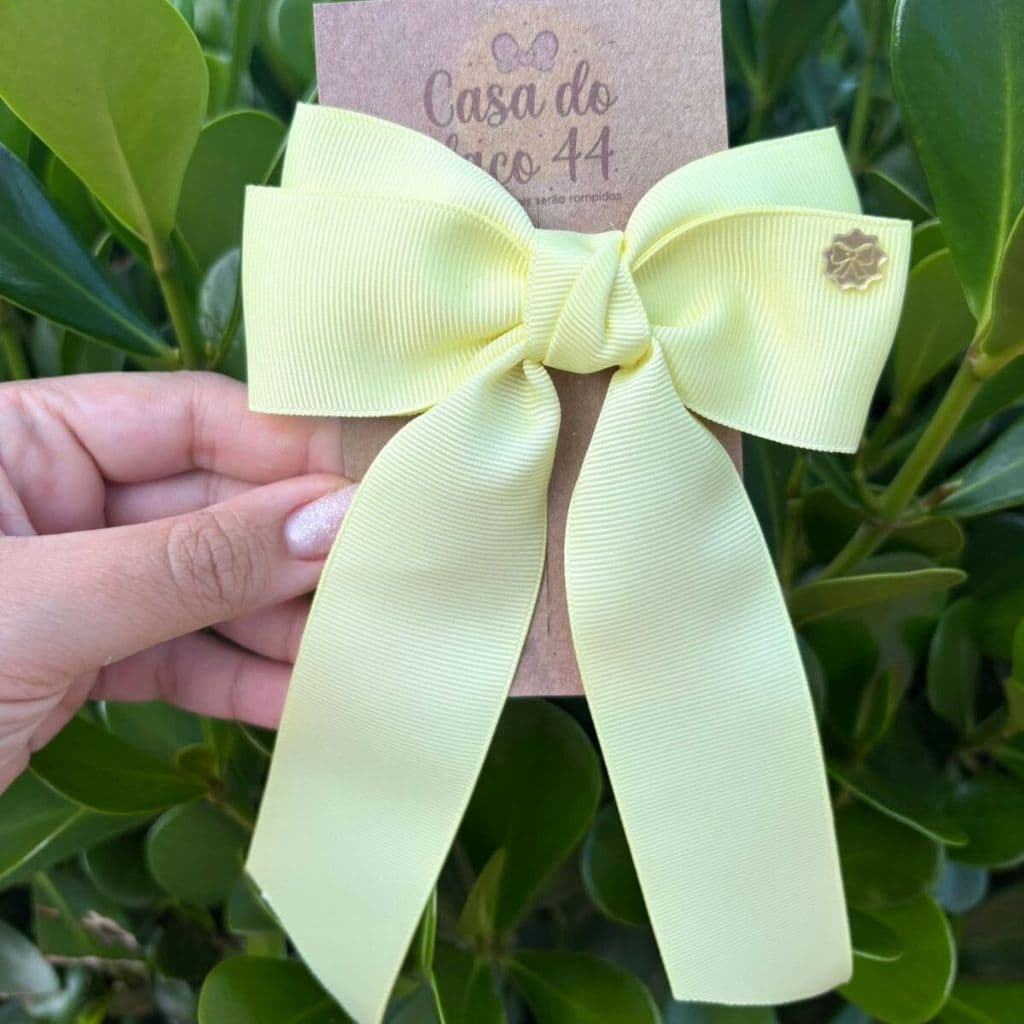 Laços de Cabelo Infantil Luxo Amarelo Noiva Feminino