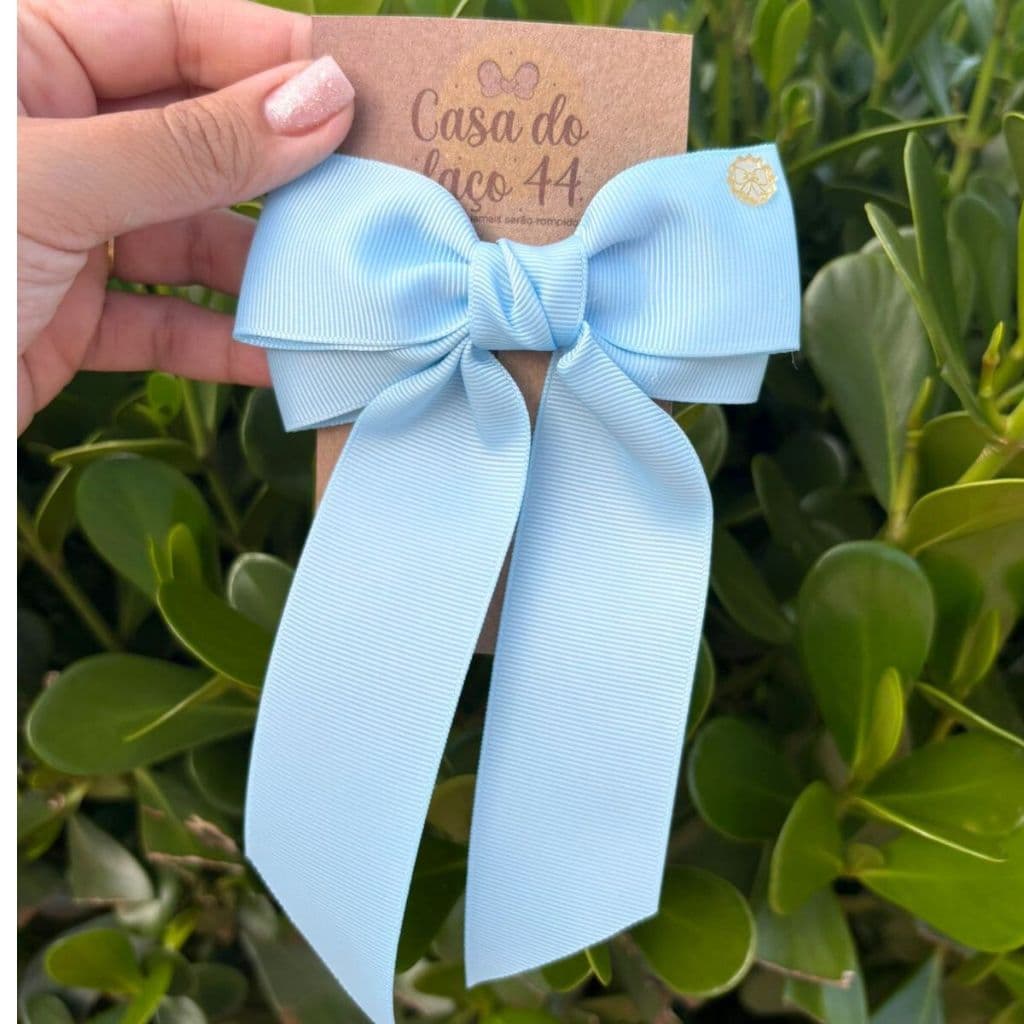 Laços de Cabelo Infantil Luxo azul Laço Branco daminha