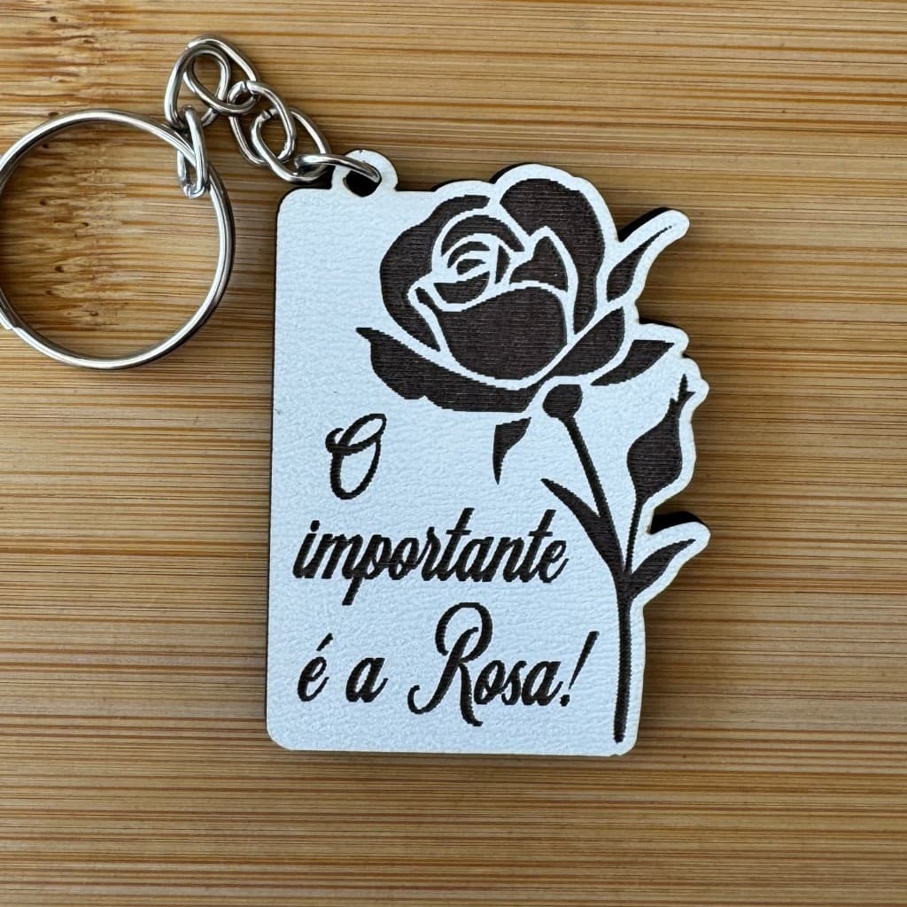 Kit Chaveiros – Tema Rosa Frase Lembrancinha O importante é a Rosa Personalizado em MDF