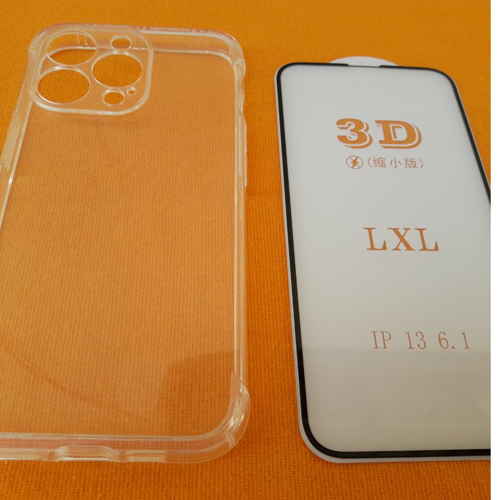 Kit Capa Ante Impacto IPhone 13 Pro + `Película Vidro 3D Temperado Proteção Completa Capa Case Capinha