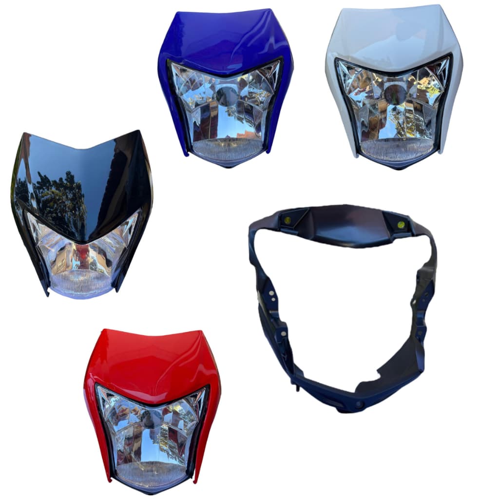 Frente Farol Bros 150 2013 2014 Carenagem + Bloco + Carcaca Aranha Azul Branco Vermelho E Preto