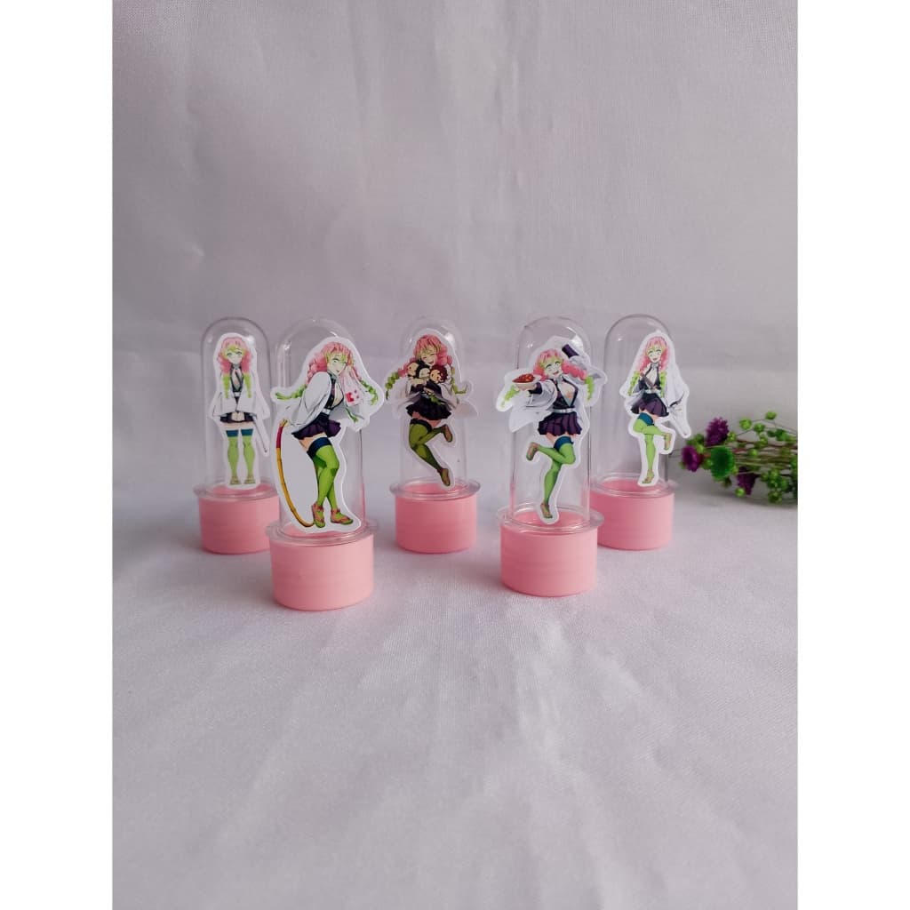 Lembrancinha para festa: Kit com 10 tubetes pequeno - Mitsuri - Demon Slayer