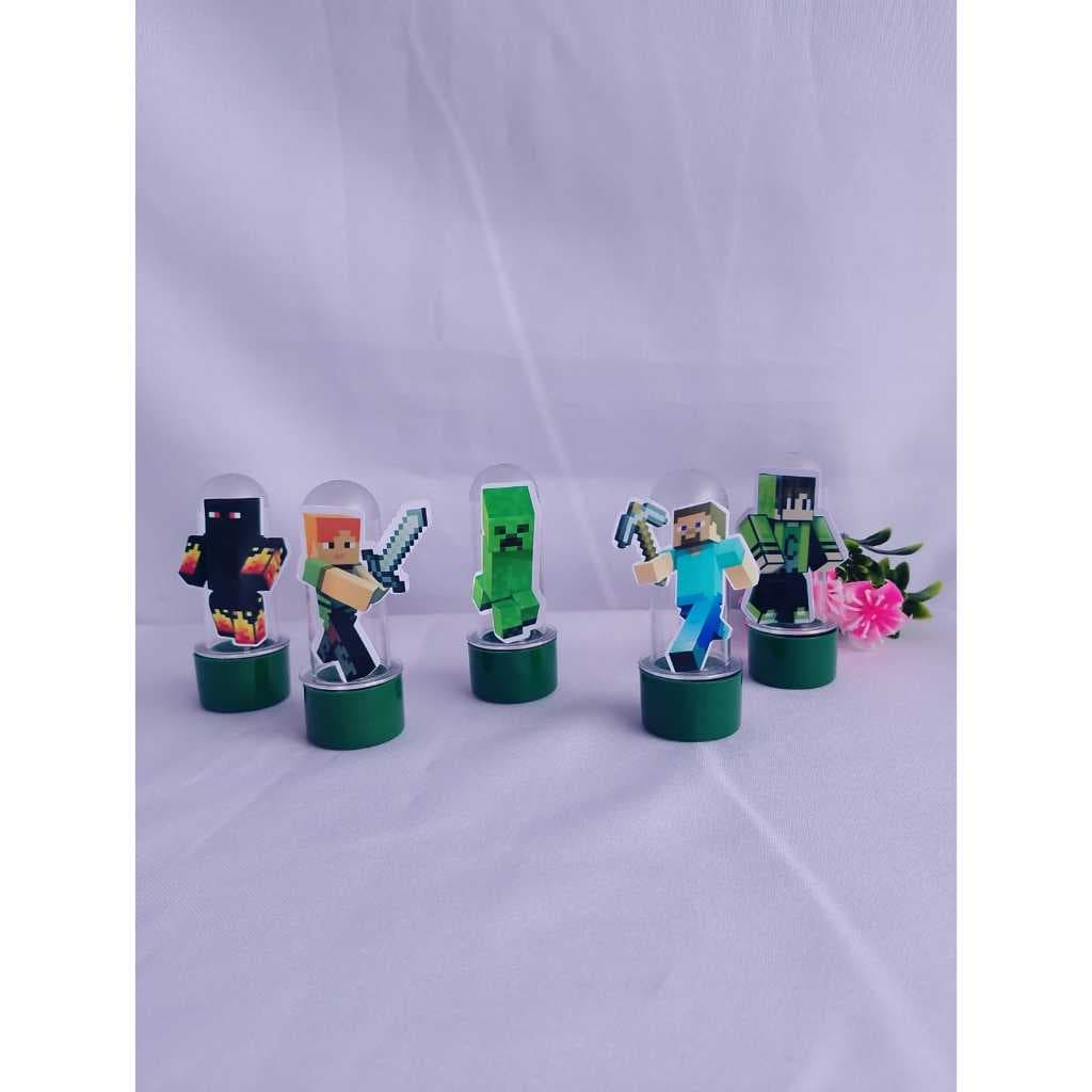 Lembrancinha para festa: Kit com 10 tubetes pequeno - Minecraft