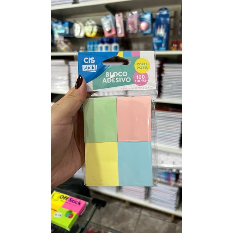 Bloco Adesivo Cores Pasteis (Post It)