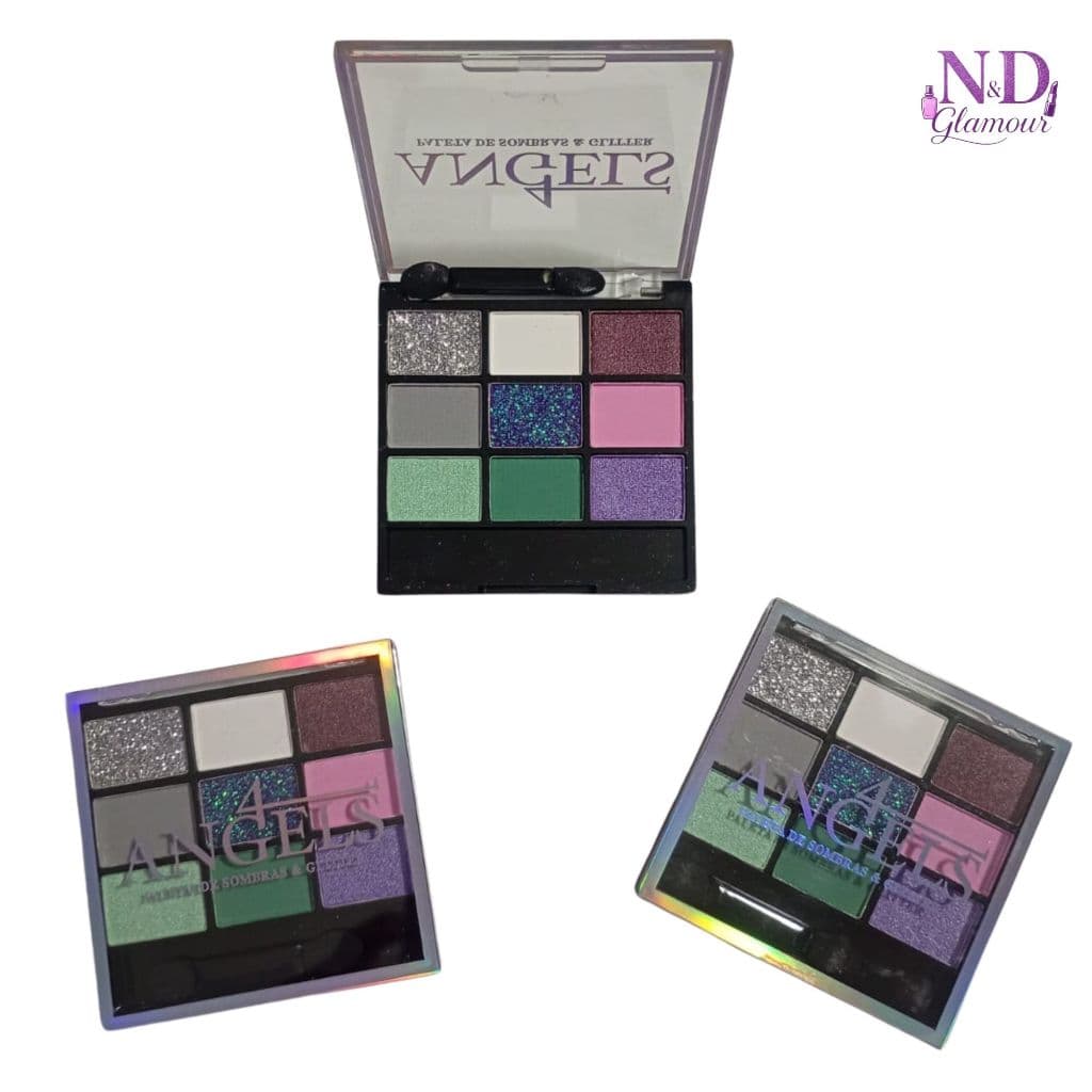 Paleta de Sombras e Glitter 4 Angles – Alta Pigmentação, Cores Vibrantes e Brilho Intenso