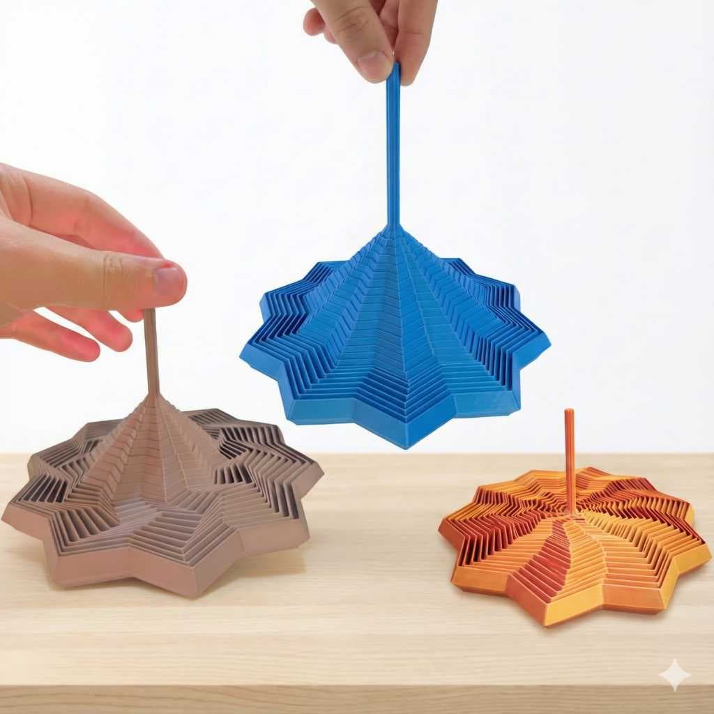 Fidget Toy Estrela Fractal 3D - Brinquedo Sensorial de Alívio Visual e Relaxamento / Geométrico Antiestresse