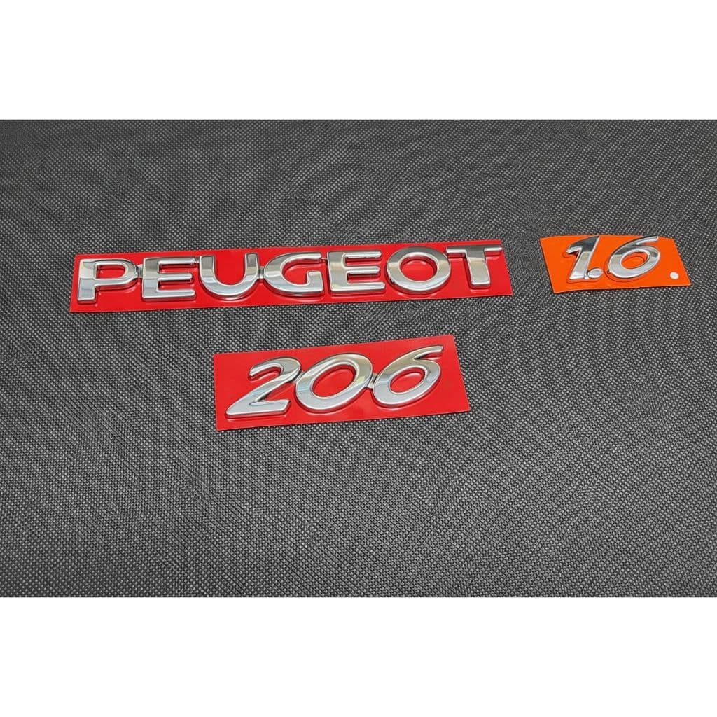 Kit De Emblemas Letreiro Peugeot 206 1.6
