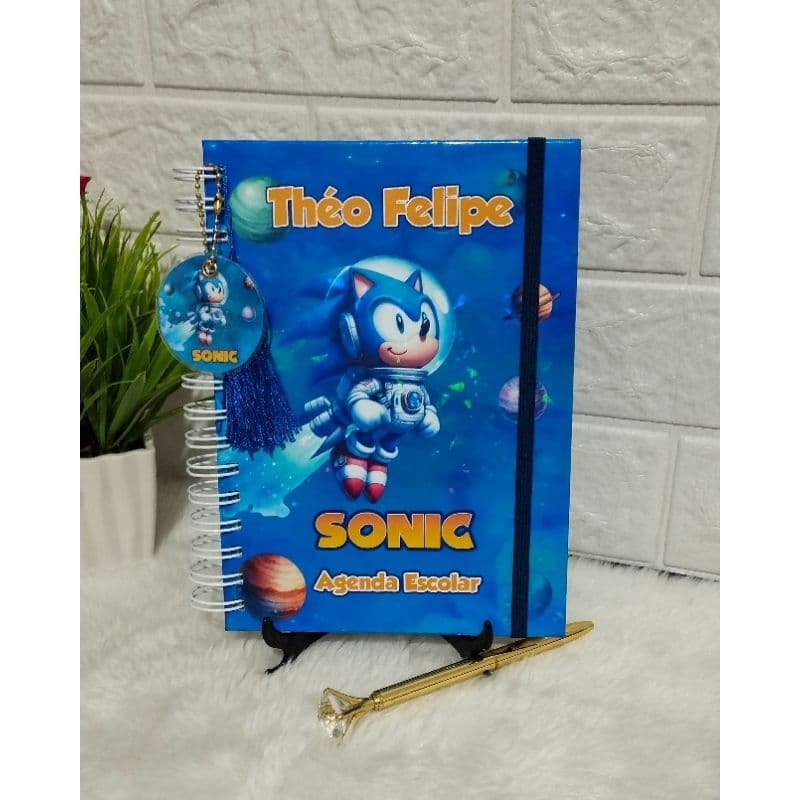 Agenda Escolar Infantil Menino Sonic - Agenda Escolar Infantil Personalizada Sonic