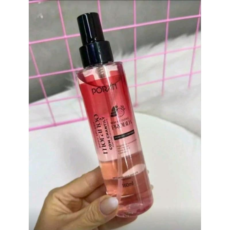 Porán Body Splash Morango 160ml com Fragrância Doce e Refrescante