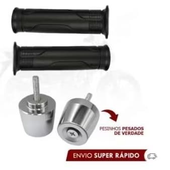 Kit Par Pesinhos PCX 150 Cromado + Manoplas CG Titan Fan Start 125 150 160