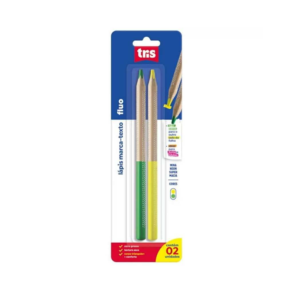 Lápis marca texto fluorescente, 2 cores, 657639, Tris - BT 2 UN