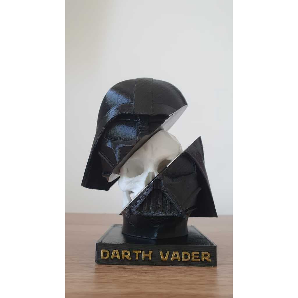Busto Darth Vader com Crânio Decorativo – Impressão 3D Geek Colecionável Star Wars