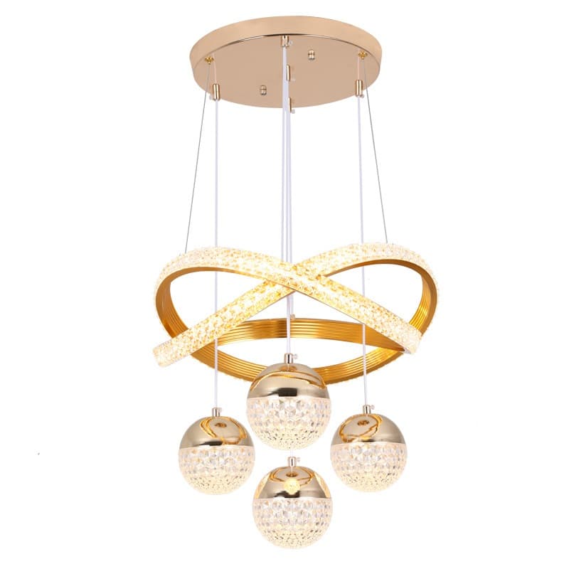 Lustre De Cristal 3 Cores Bivolt 110V/220V Remoto Design Moderno Proteção Ocular Luxo Sala Quarto-O16
