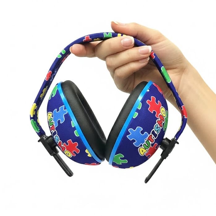 Abafador de Ruído Infantil Confortável TEA Autismo Protetor Auricular Ajustável