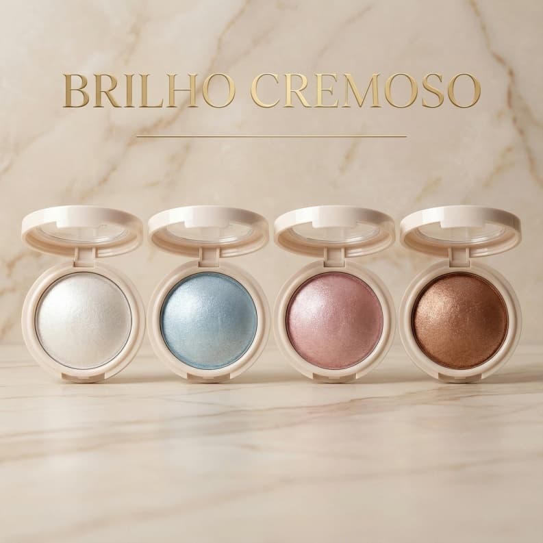 Iluminador Facial Textura Cremosa | Efeito Glow Natural | Não Marca Poros