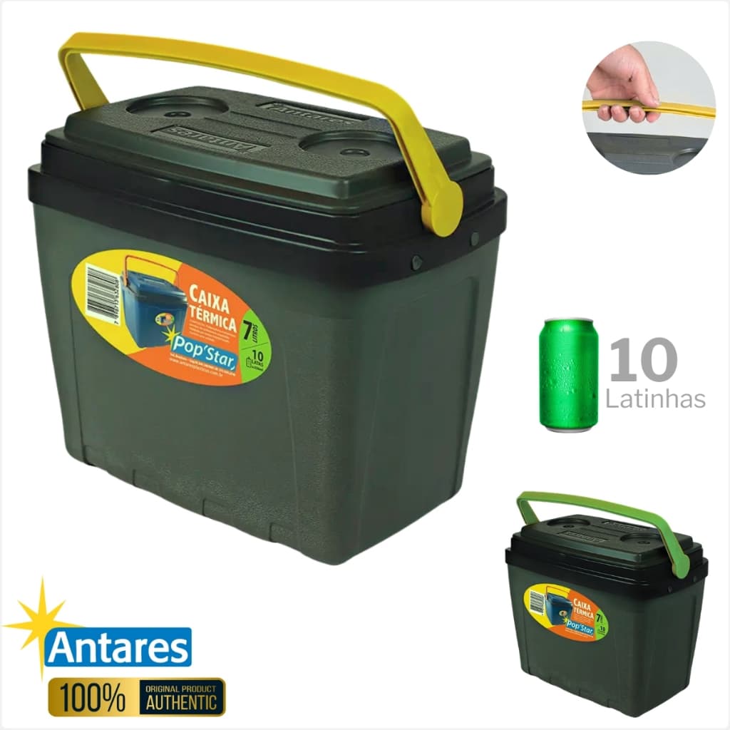 Caixa Térmica Cooler PopStar Com Alça 7 Litros 10 Latas Antares