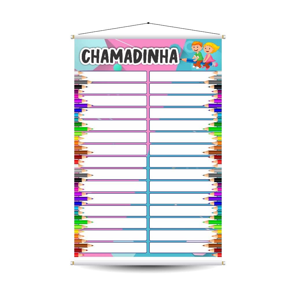 Banner Pedagógico Chamadinha Banner Escolar Várias Medidas OBS. NÃO ALTERAMOS A ARTE
