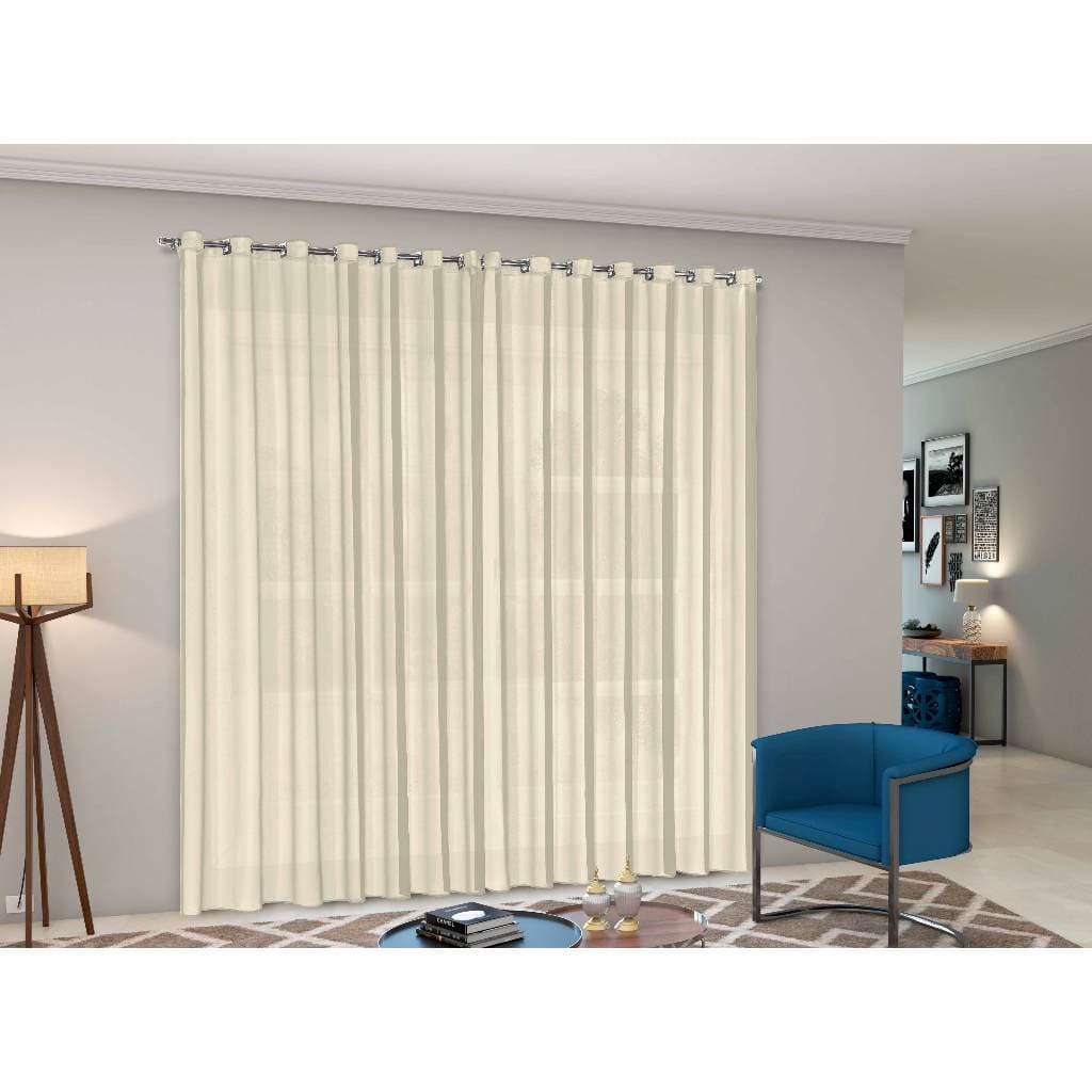 Cortina Voil Priori Sala e Quarto 6,00x2,60 com Ilhós Excelente caimento