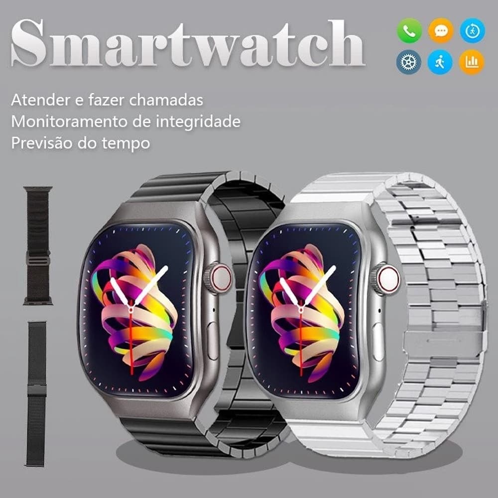 2026 Original Relógio H7 Inteligente 3D Tela Curva Full Touch 100+ Sports Relógio à prova d'água