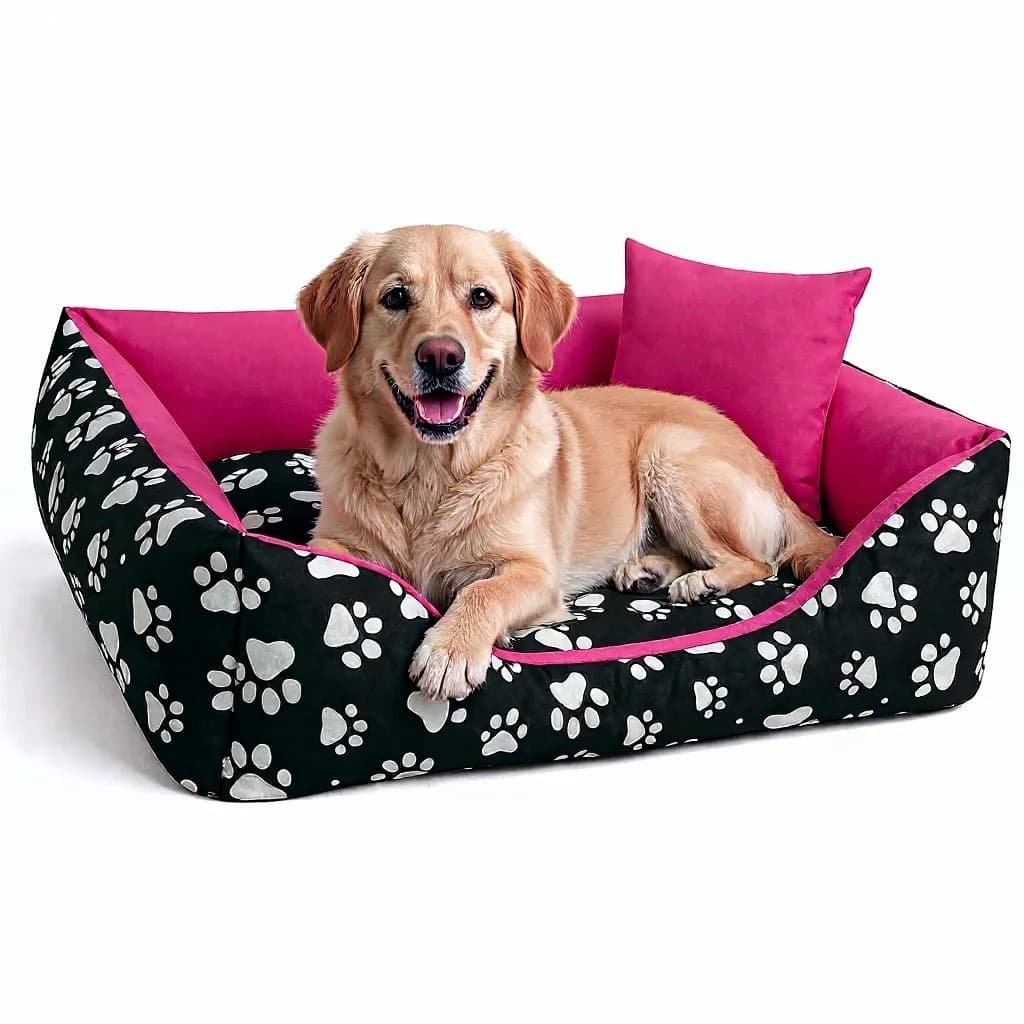 Cama Pet Para Cachorro Madio Tamanho 80x60cm com brinquedos Mordedores que são ossinho e almofadinha