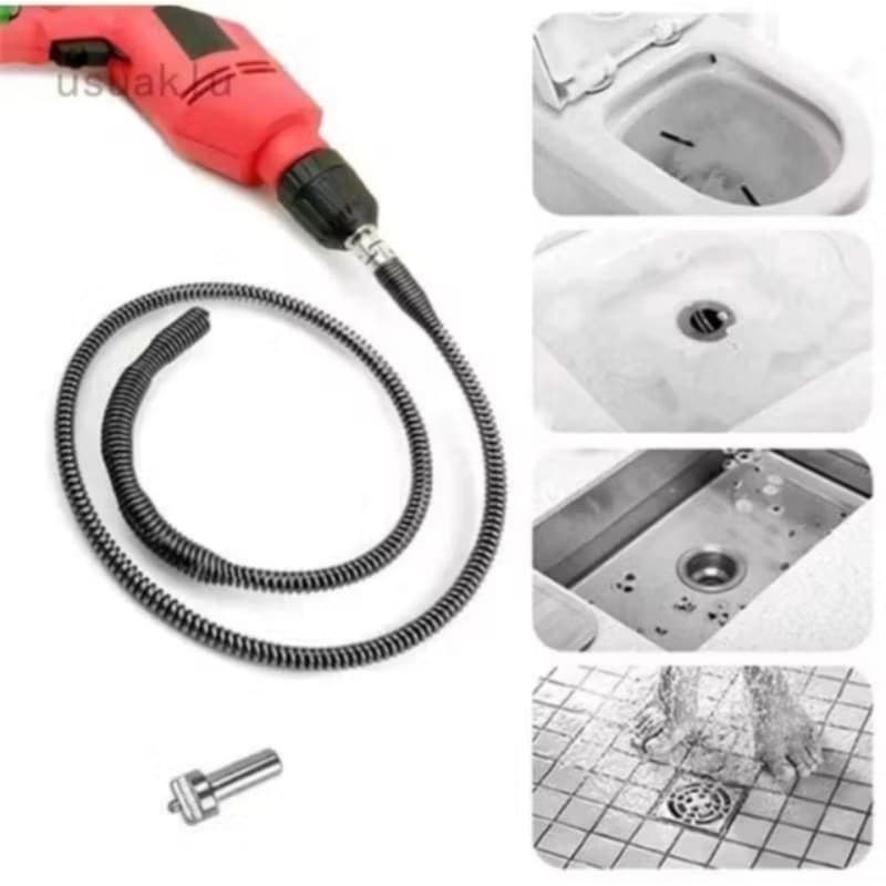 Desentupidor Limpador para Pias Ralos Canos Com Mola flexivél Adaptador para Furadeira 1,5 Metros Dragagem 14888