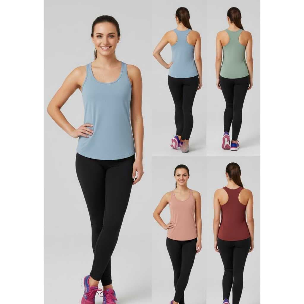 Blusa Regata Tradicional Academia Feminina Dry Fit Elastano